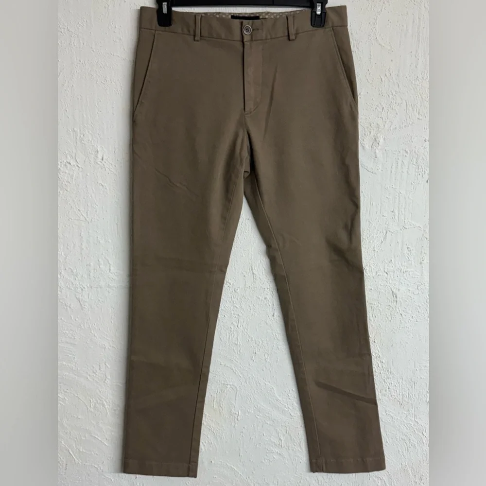 Men's Bugatchi Flat-Front Chino Trouser Casual Dress Pants Size 34